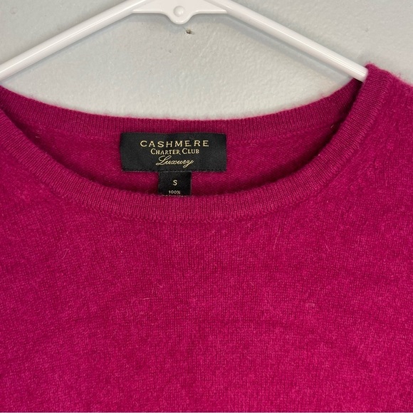 Charter Club Womens 100% Cashmere Crew Neck Sweater Red Sz S Bright Quite Luxury - Picture 4 of 8
